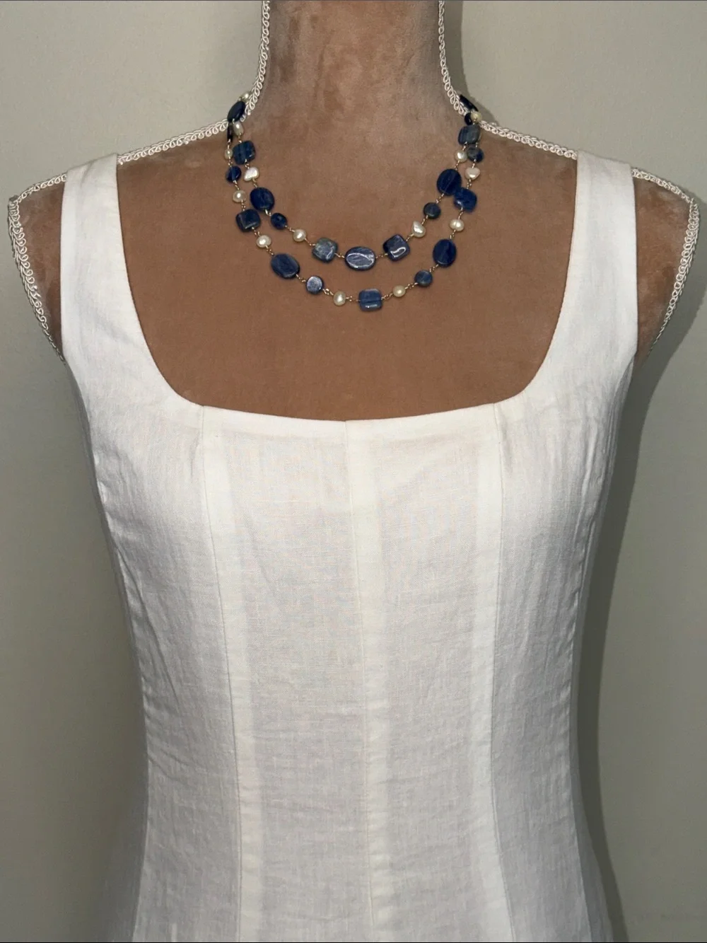 Lilly Pulitzer White Sleeveless Square-Neck Midi Dress